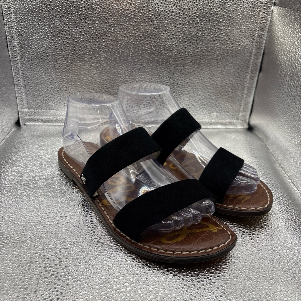 Sam Edelman Black Suede Double-Strap Slide Sandals - Women
